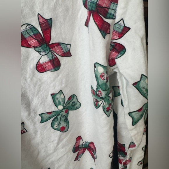 Disney Parks Pajamas shirt Christmas Holiday Retro Mickey Bows long holidays - Picture 7 of 8